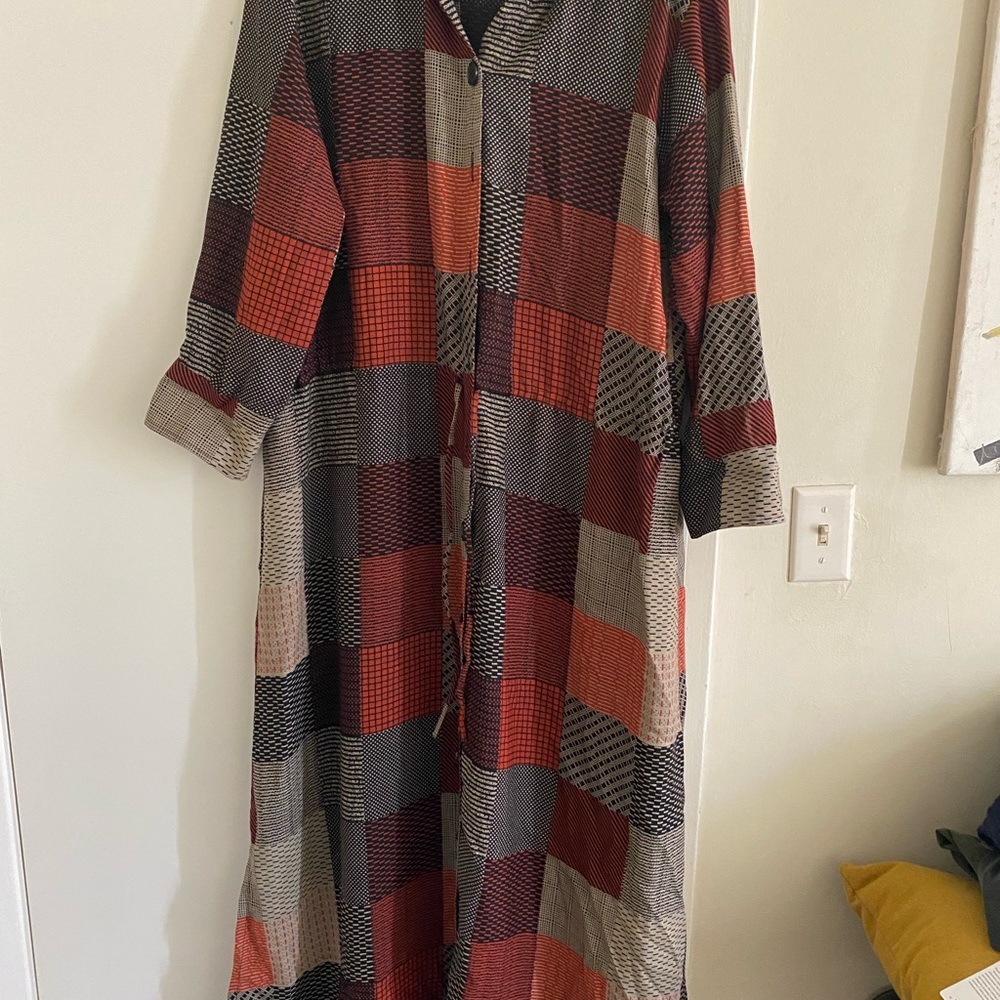 Shirt dress in fall colors